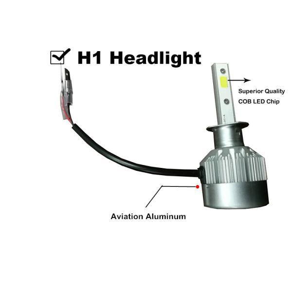 Aviation Aluminum H4 Headlight Bulbs , H7 Head light Auto LED Car Light Bulbs