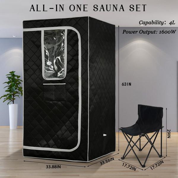 Full Size Portable Steam Sauna With Time Control 0 - 99 Minutes And Transparent Windows