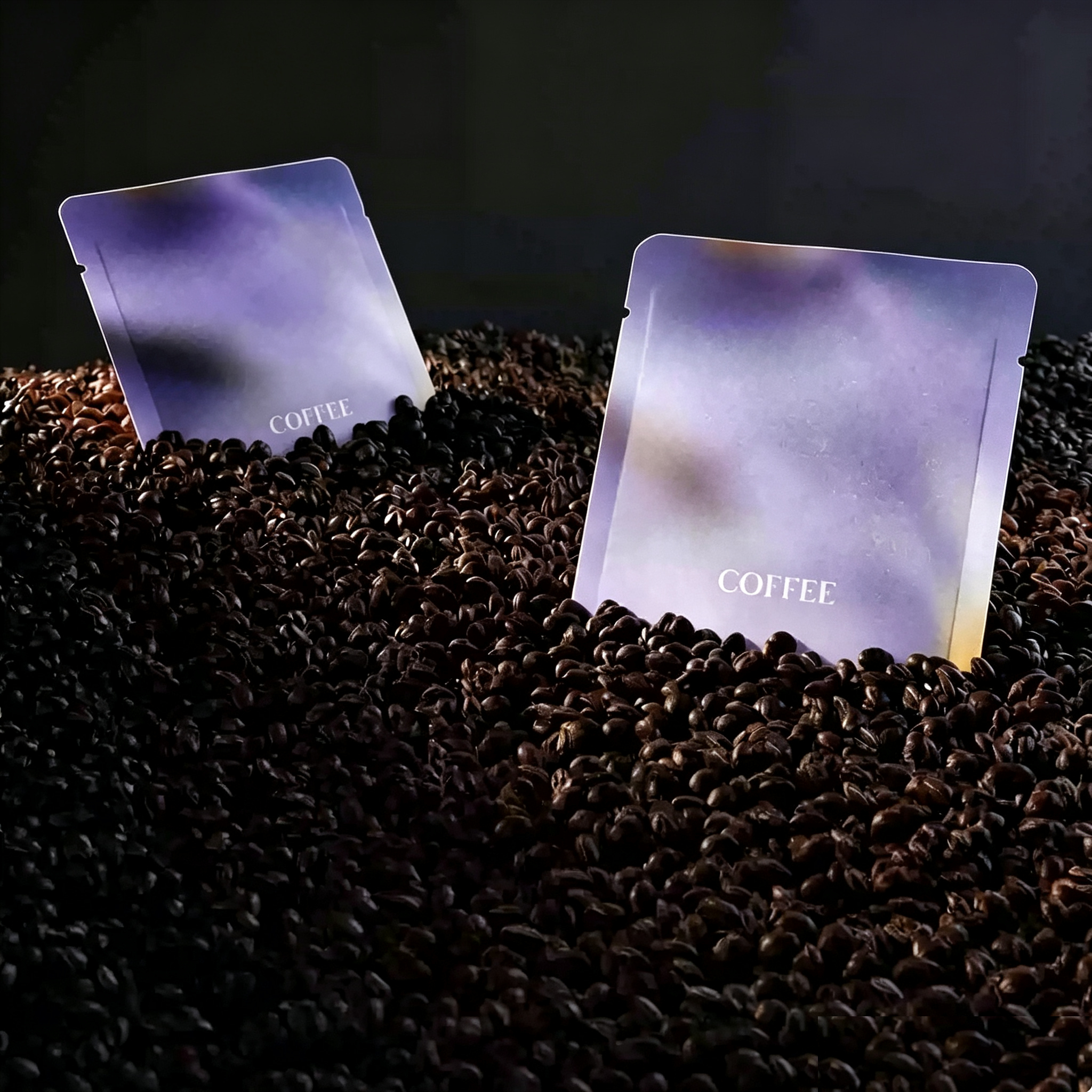 Single-Serve Drip Coffee Sachets & Sample Flat Pouches | Custom Printed 3 Side Seal Coffee Sample Bags For Hanging Drip Coffee OEM Packaging