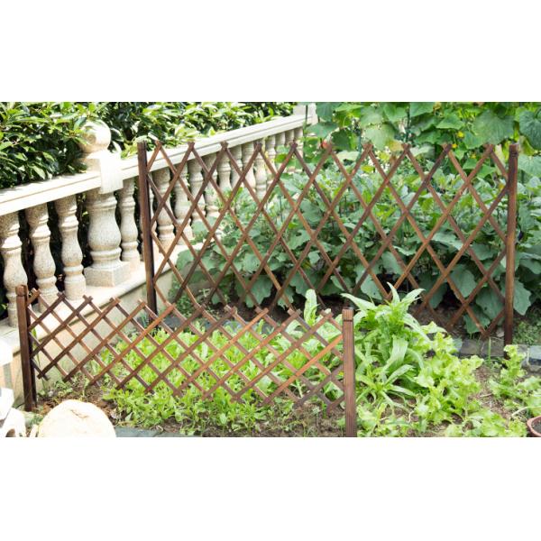 Extendable Brown  70X175cm Decorative Garden Border Divider Fence