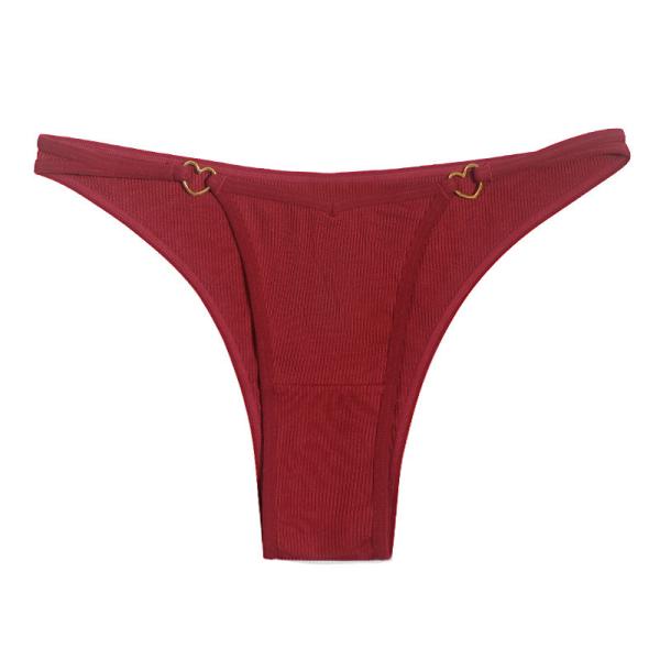 Sexy G String Ropa interior para damas Ajustable Cintura baja Sin costuras Breve Hipster Bragas Anillo en forma de corazón Tanga