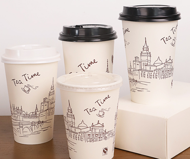 9cm Height Double Wall Hollow Biodegradable Coffee Cup Custom Logo Hot Cold Drinks