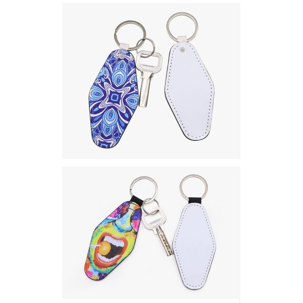 Double Sided Printing Diamond Shape Sublimation Leather Keychain Blanks Personalised Leather Keyring