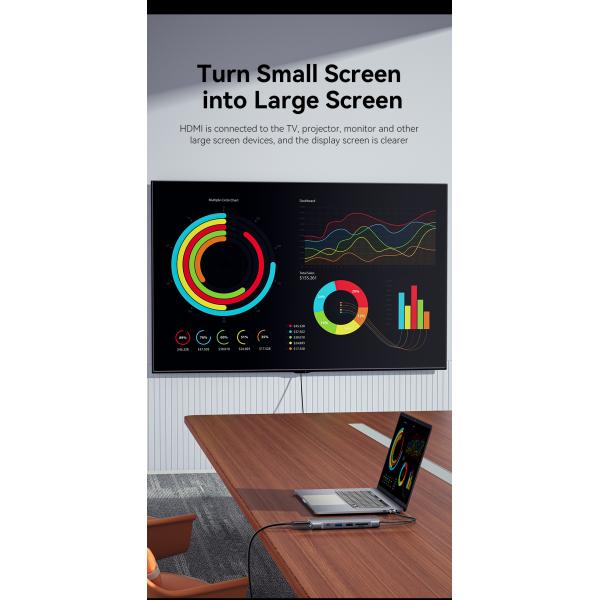 8 In 1 Expansion USB C Hub 10Gbps With M.2 SATA SSD Disk Enclosure Port