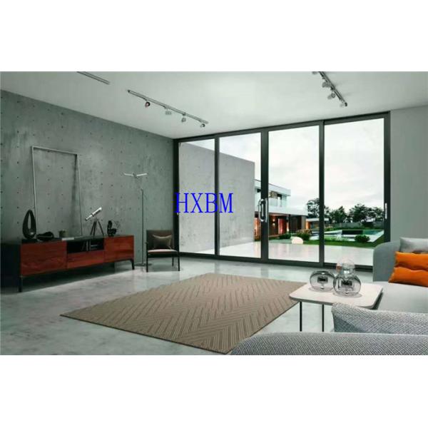 Застекленные двойником двери патио черных раздвижных дверей цвета алюминиевых сползая стеклянные с решетками