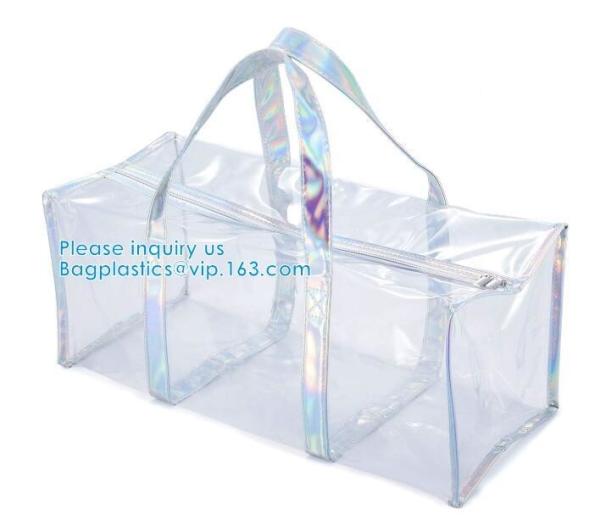 PVC Travel Makeup Toiletry Storage Bag, Large Capacity Tote Bag, Cosmetic Clothes Organizer Bag