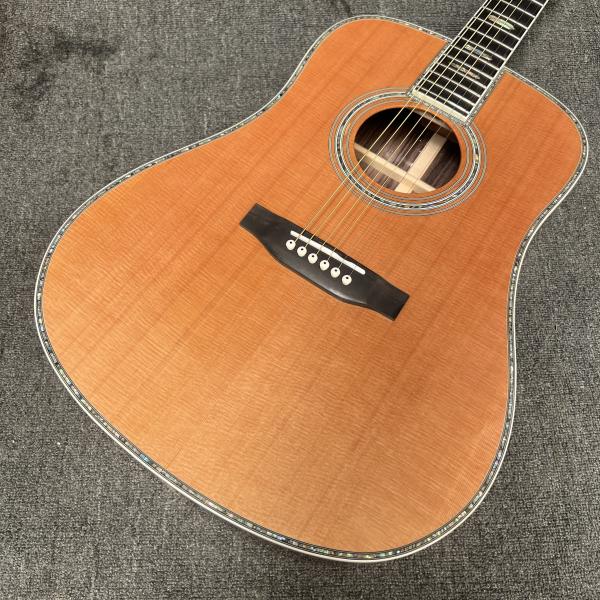 Custom M Style Solid Cedar Top D45caa Dreadnought Acoustic Guitar with Solid Rosewood Back Side, customized logo on headstock