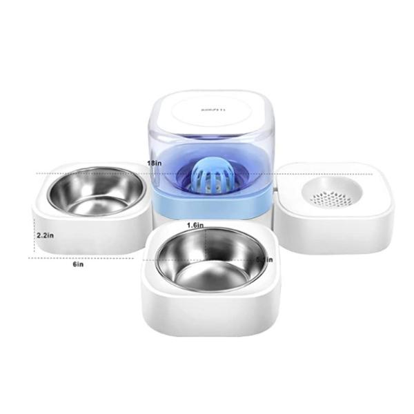 2 Stainless Steel Automatic Water Feeder Raised Dog Cat Bowl 10cm