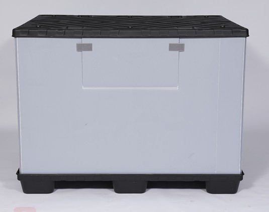Recyclable Collapsible Corrugated Plastic Box with Pallet and Lid Safety Belt Lock
