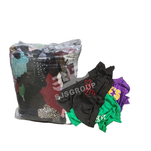 Cutting Used T-shirt Rags trapos indistriales Coloured Wipers 100% Cotton Rags Machine Wiping Used Rags for Industrial C