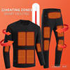 Warming Heated Thermal Underwear Set Black Seamless Long Underwear
