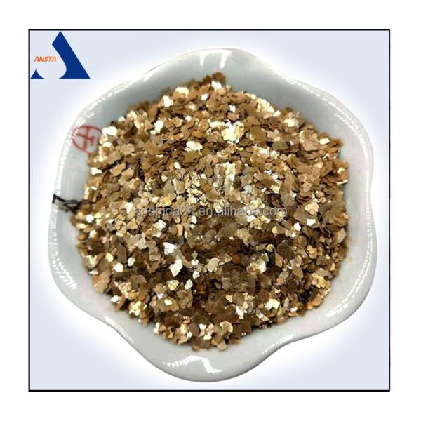 1-3mm 2-4mm Phlogopite Mica Flakes 20mesh Golden Flakes 40mesh Calcined Mica Flakes