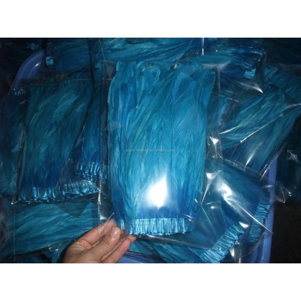 Eventos de la fiesta de 10-12 pulgadas Cock Coque plumas Fringe Trim con cintas de cinta de satén