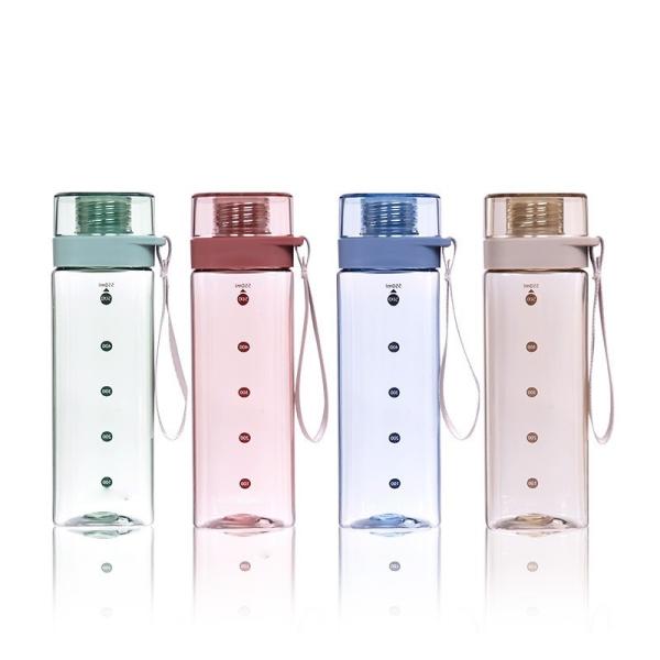 Travel in Style with Customized Logo Square Shaped 550ml 700ml Drink Bottle With Rope