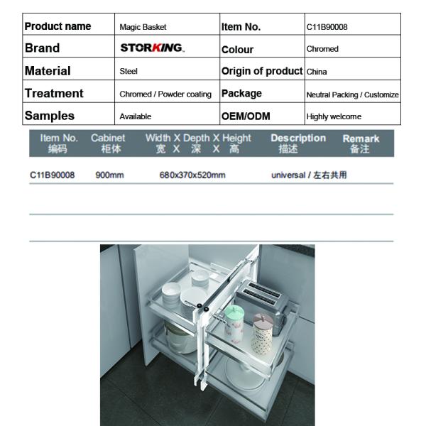 Модная кухня вытягивает вне нежность корзины организатора закрывая умственную волшебную угловую корзину