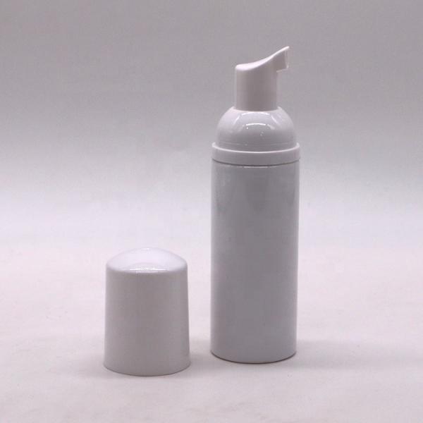 Embalagem de plástico Mini garrafa de viagem 50ml PET Mousse garrafa de espuma com logotipo personalizado