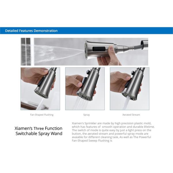 Гусиная шея кран кухни Touchless высокого свода умный вытягивает вниз кран кухни