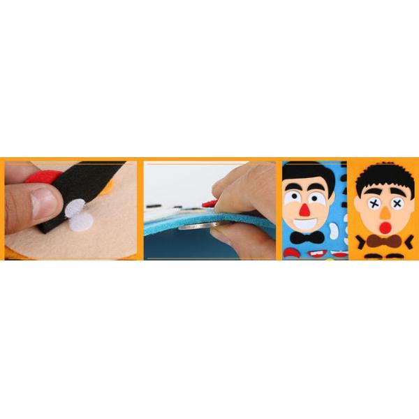 Felt Puzzle Toys Kids DIY Facial Expression Emotion Changing for Children Learning Education Velcro Sticks 30 X 30cm