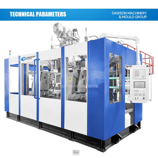 4 Screw Heating Zone Plastic Blow Molding Machine HDPE Jerrycan Bottle Production Line Clamping Force 270 KN Technology