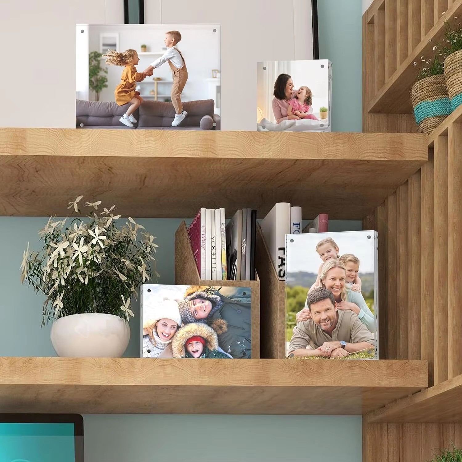 Transparent Acrylic Photo Frame 6x8 8x10 With Double Sided Magnetic Holder