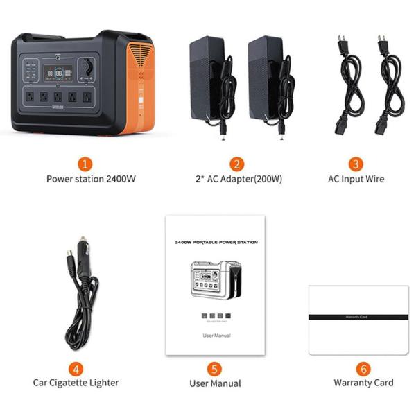 banco portátil de acampamento exterior 48V 2232Wh das energias solares 2400W