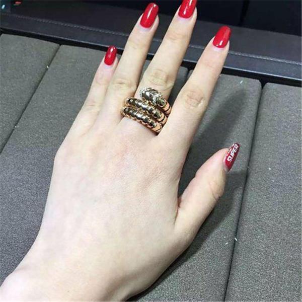 Luxury jewe factory serpenti series ring 18k white gold yellow gold rose gold diamond  ring