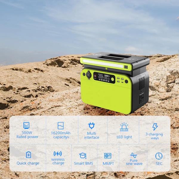 OEM ODM LiFePO4 литийная батарея 500w портативная солнечная электростанция генератор литий с светодиодным дисплеем