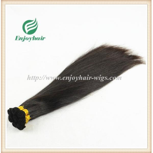 Hand tied weaviing Malaysian virgin remy hair,straight hair extension no shed no tangle