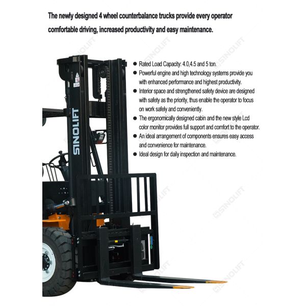SINOLIFT 4.0-5.0T INTERNAL COMBUSTION COUNTERBALANCED INTERRALANCED FORKLIET