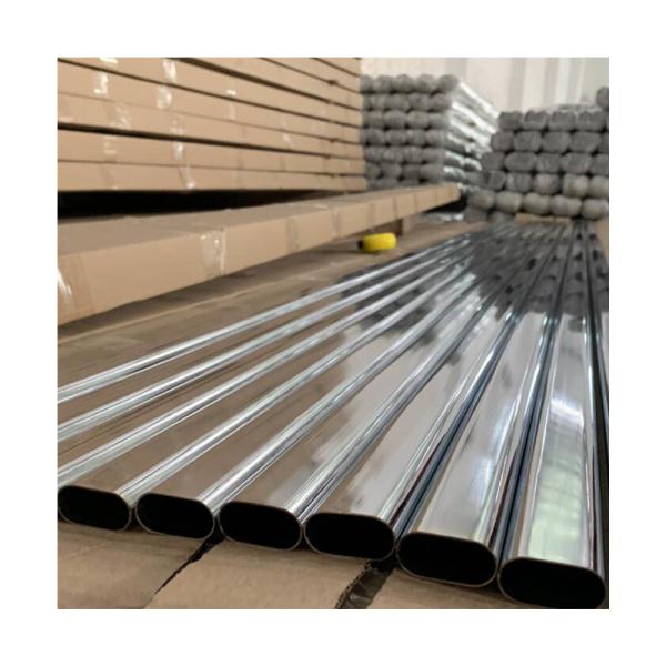 Modern 30x15 Furniture Chrome Black Oval Wardrobe Tubes 0.7mm Closet Rod Hanging Rails