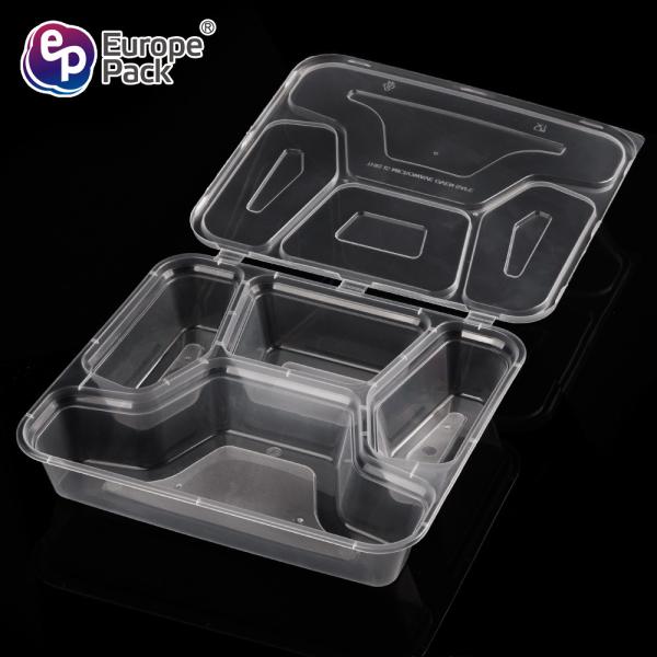 4 Compartment restaurant food containers disposable plastic take away bento box for fast food meal sushi