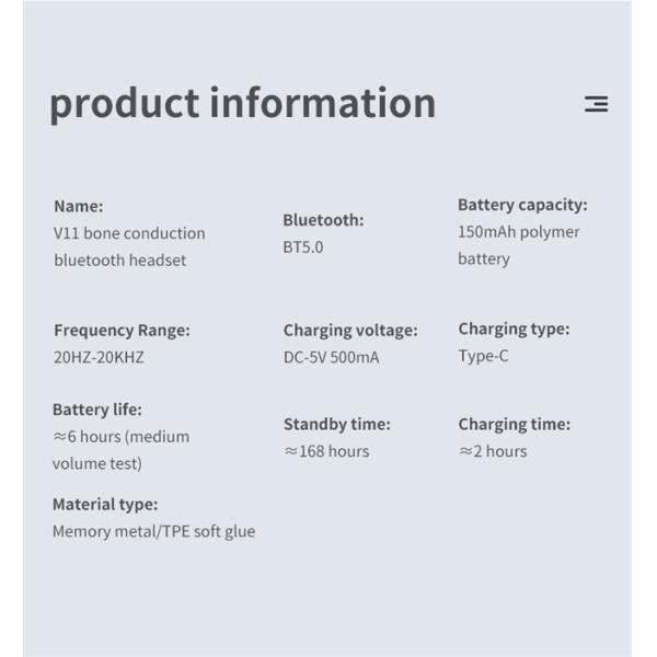 Bone Conduction 150mAH Stereo Gaming Headset
