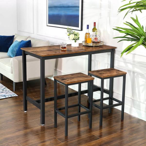 Bar Stools Set, Industrial Bar Stool, Set of 2 Bar Stools, Kitchen Bar Chair, Dining Room Furniture, LBC65X