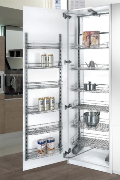 Retire os acessórios contemporâneos da cozinha da cesta de fio de aço inoxidável ou o depósito da despensa do ferro