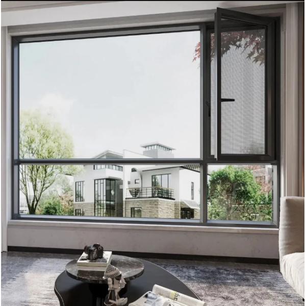 Customized Color Modern Aluminum Sliding Window with Acrylic Material and Roller Blind Curtain Type