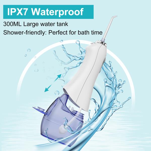 Portable Mini Cordless Electric IPX6 Waterproof Teeth Cleaning Oral Irrigator USB Dental Pick Flosser Cordless Battery