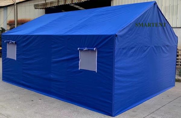 Blue Disaster Relief Tent Oxford Steel Tube Frame Outdoor Event Tent Temporary Shelter 3X4M