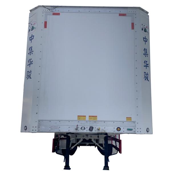 Design CIMC HUAJUN 3 Axles Aluminium Alloy Cargo Box Semi Trailer for 50 Ton Capacity