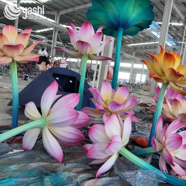 New Year Party Chinese Lotus Lanterns Handcrafted Detachable 100CM