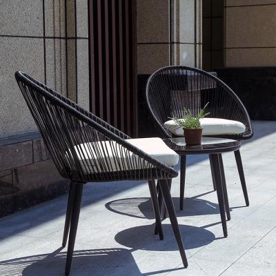 2 lugares mesa e cadeiras de jardim de rotão tecido sofá de café mobiliário de exterior