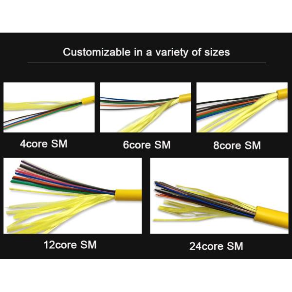 Крытая оболочка желтого цвета кабеля оптического волокна ЛСЗХ аксессуаров ГДЖФДЖВ оптического волокна распределения