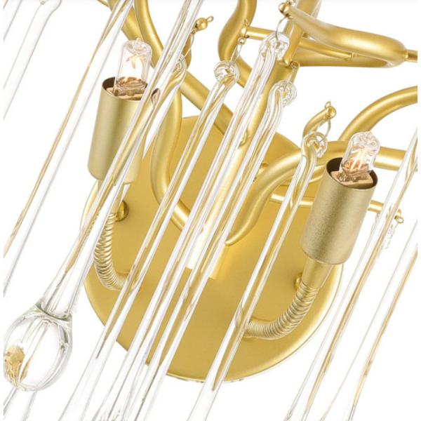 W8053 Золотая кристаллическая современная настенная лампа Интерьерная отделка