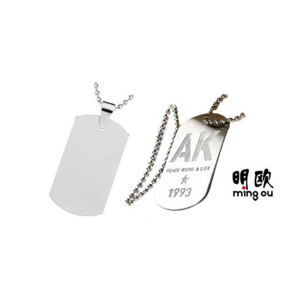 Personalized Metal Dog Tag Necklaces Shiny Silver Color 28g Weight