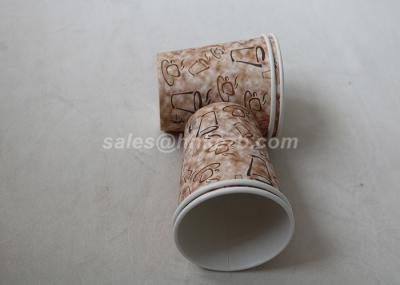 Takeaway Disposable Paper Cups With Lids , Custom Printed Paper Coffee Cups