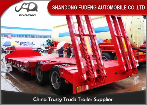 2 / 3 Axle Low Bed Semi Trailer 30 - 90 Tons Heavy Duty Machine Transportation
