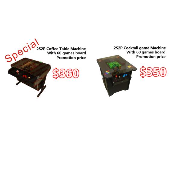 Black Cocktail Arcade Machine 2 Side 2 Player With 19 Inch Full View Screen