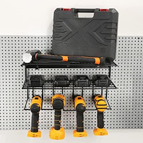 Rectangle Universal Style Drill Holder Metal Wire Power Tool Organizer for Wall Mount