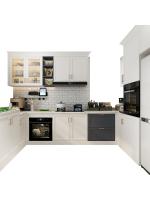 Armoires de cocina de madera natural hechos en metal