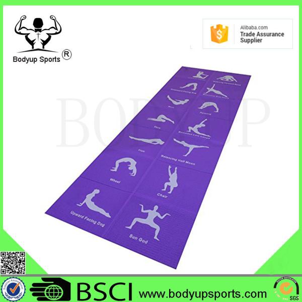 183x61cm Non Slip Folding Yoga Exercise Mat PVC Material Regular Colors