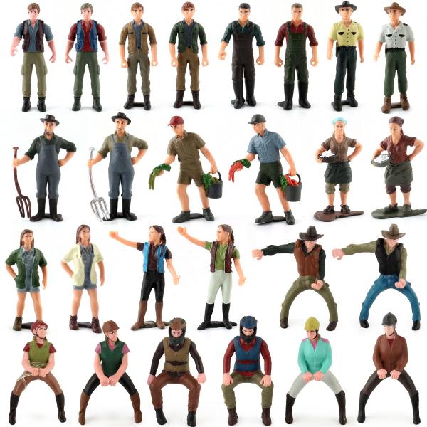 26 PCS People At Work Model Toy Pretend Professionals Figurines Career Figures Individually Hand-Painted People Toys